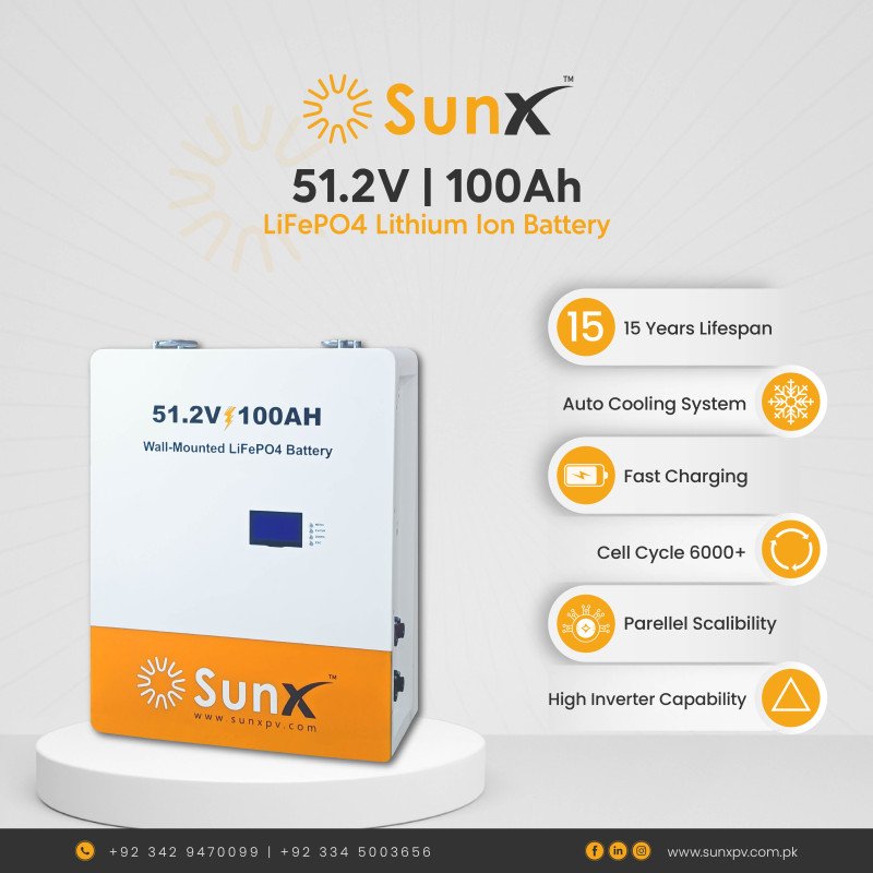 SunX Lithium ion battery 48V 100Ah